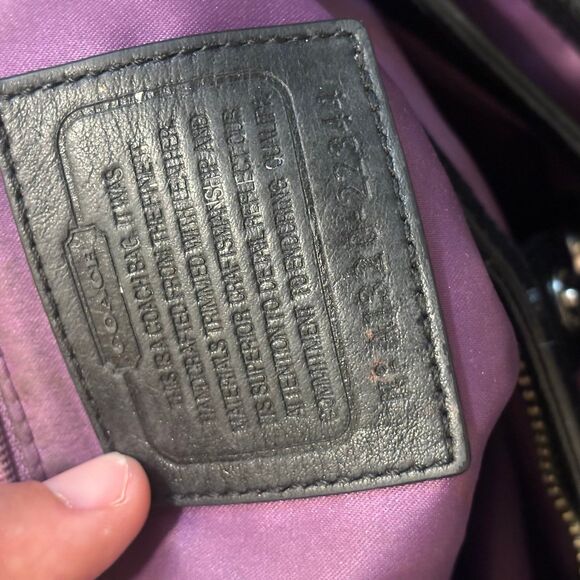 Coach Signature Canvas Black Gray Shoulder Tote Handbag M1220-22344 - Picture 7 of 10